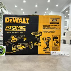 DeWalt 2”v Brushless 4 Tool Kit 2 Batteries And Charger