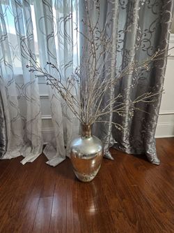 Silver Mercury Glass Floor Vase