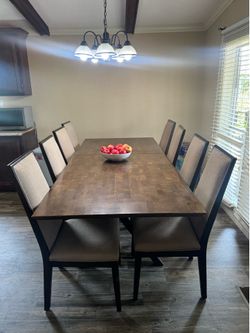 Solid Wood Table with 8 Chairs