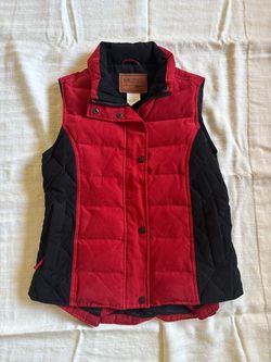 Outback Trading Company Womens Snow Mountain Down Puffer Vest Red Black Size L