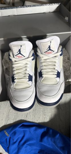Air Jordan 4 White Navy Sneakers size10