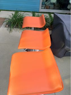 Orange Bar Stools adjustable 360