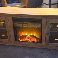 TV Console With Electric Fireplace 