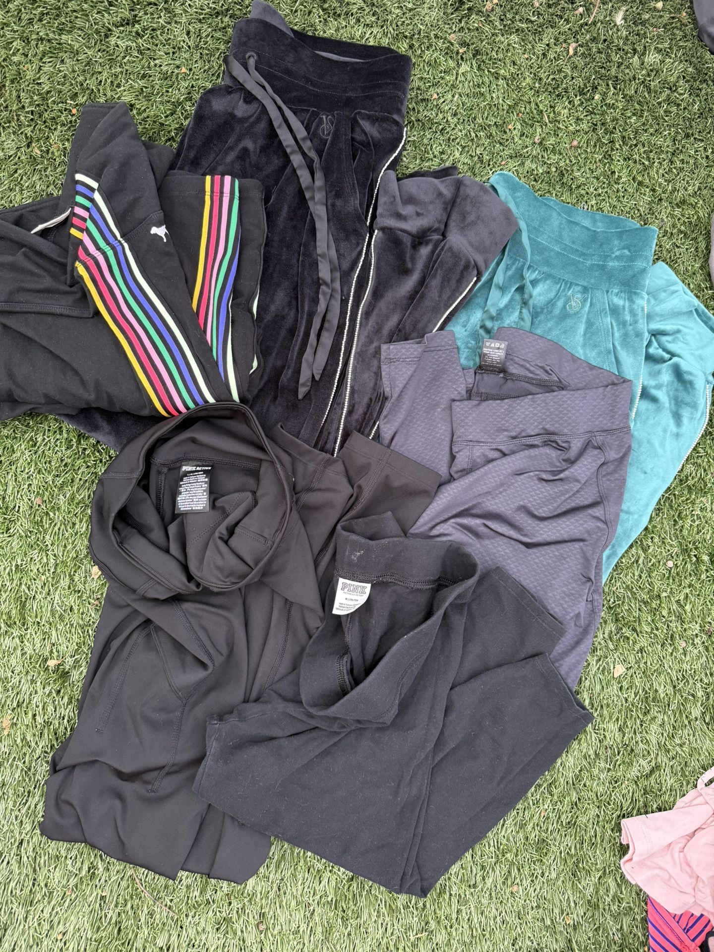 Women’s Victoria’s Secret, Pink Leggings, Velour Pants, Capris, Bundle Size Medium Size Large