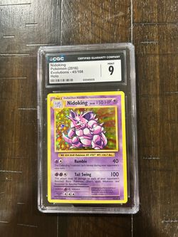 Evolutions CGC 9 Nidoking 45/108 ENG 2016 Holo Holo Rare Pokemon TCG