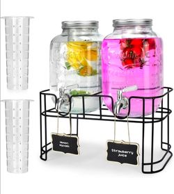 DISPENSADORES DE AGUA DE CRISTAL/2-PACK GLASS BEVERAGE DISPENSERS