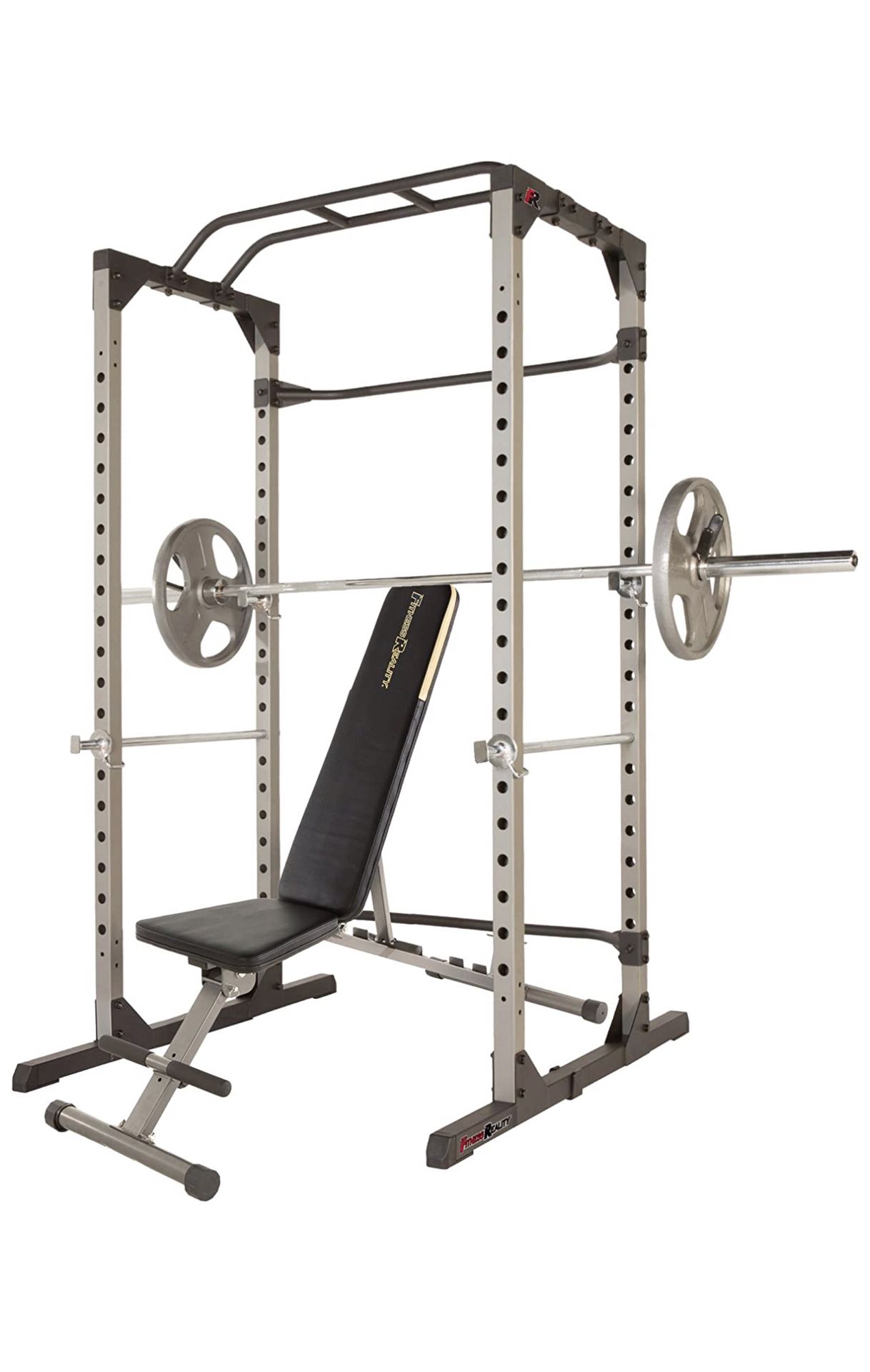 Olympic Power Cage Squat Rack & Adjustable Bench COMBO - 800 lb weight Capacity Reality Fitness