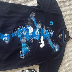 Graphic Streetwear T-Shirt – Blue Graffiti Design