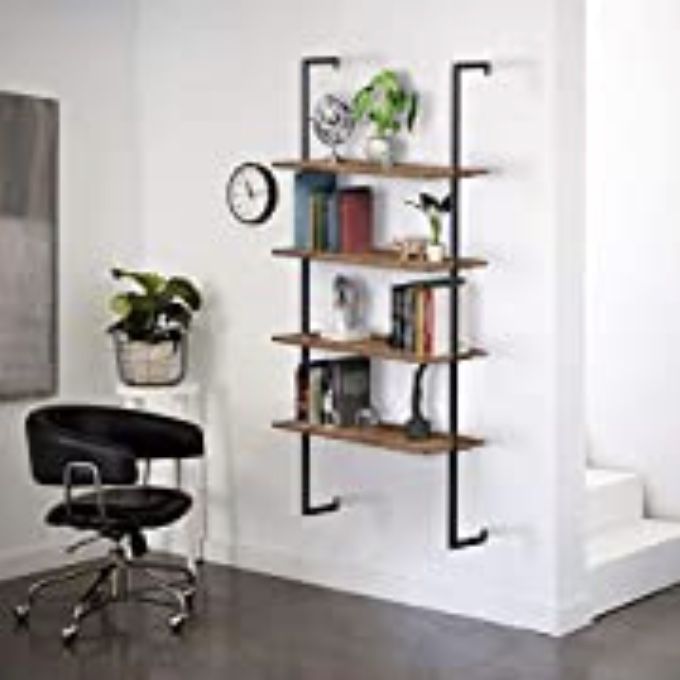 New In Box 4 Tier Floating Ladder Shelf