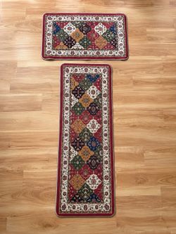 Matching Persian Style Rug Set | Runner + Accent Rug | Excellent Condition