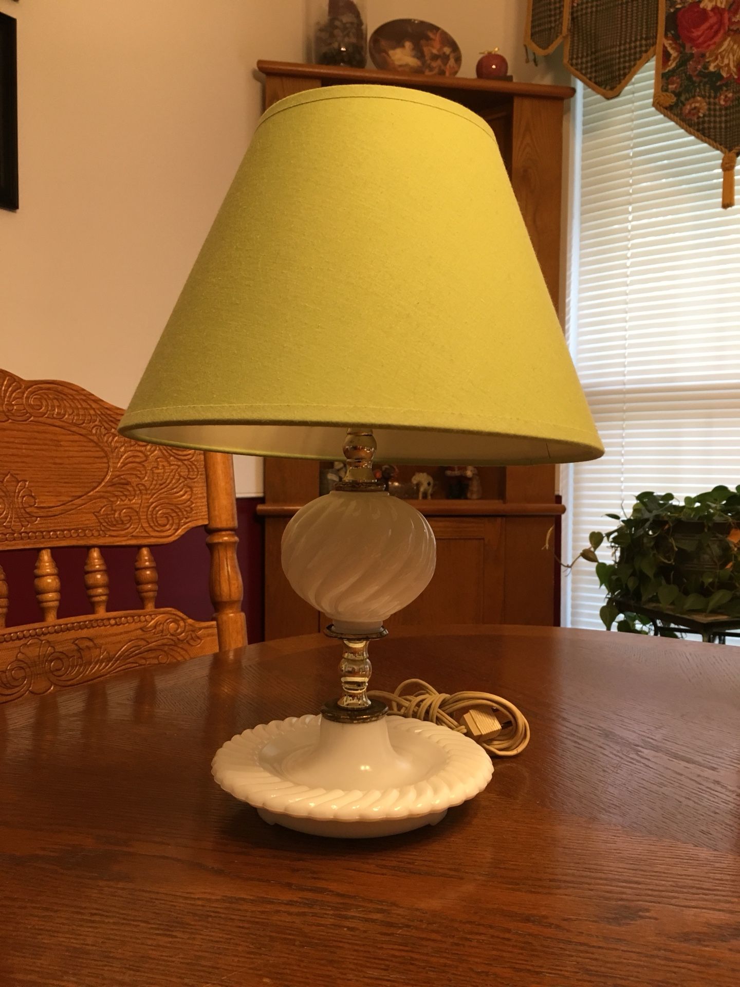 Antique Milk Glass Lamp