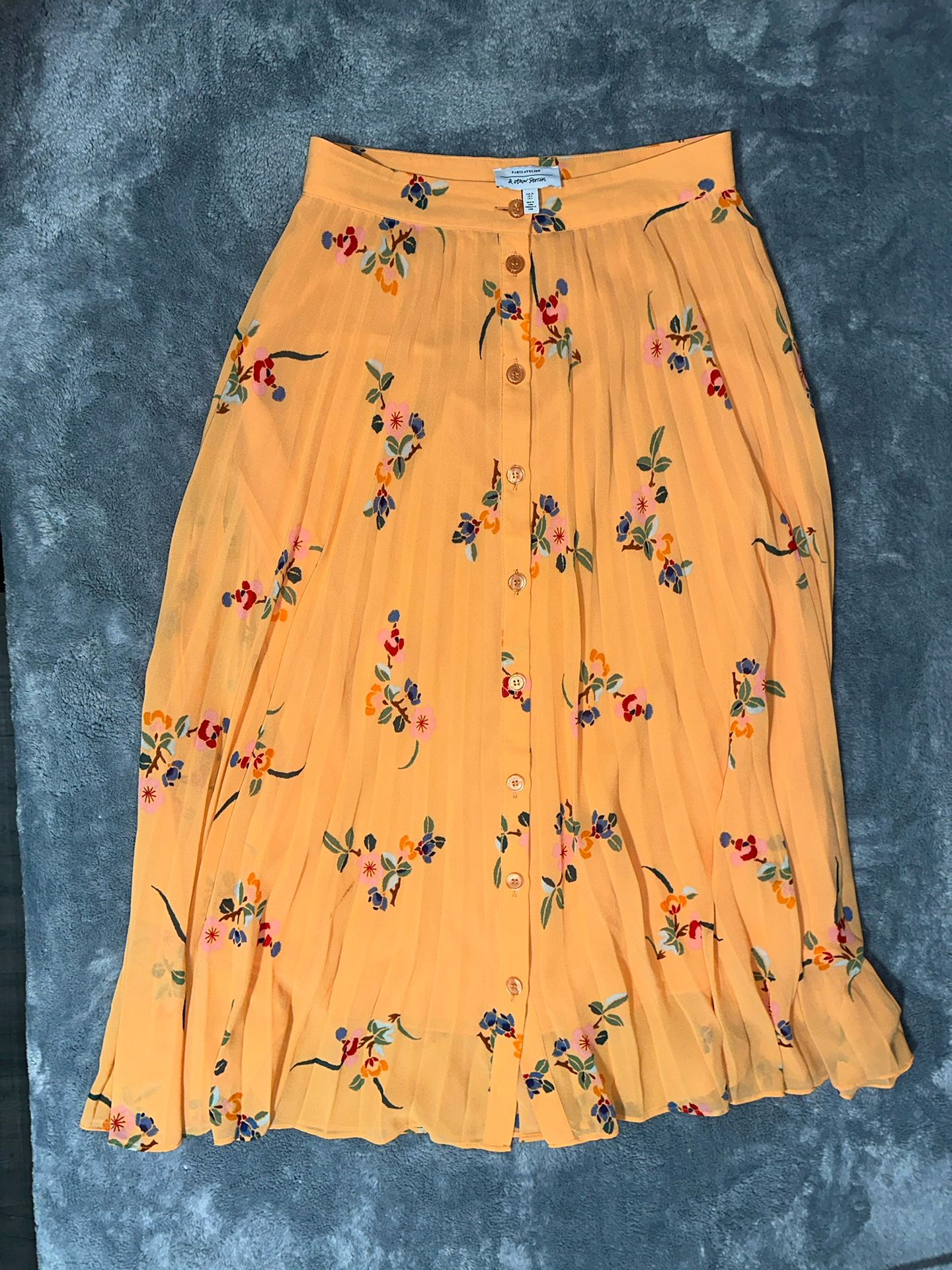 & Other Stories Floral Midi Skirt
