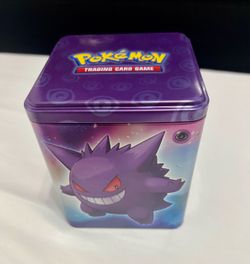 Pokemon Gengar Stackable Tin + 3 Sealed Booster Packs (Obsidian Flames / S&V)