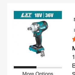 Makita 18V LXT Lithium-Ion Brushless Cordless 4-Speed 1/2 in. Impact Wrench with Detent Anvil (Tool-Only