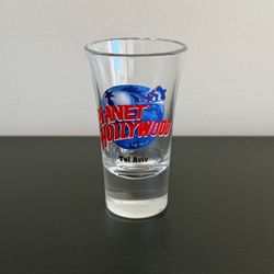 Planet Hollywood Tel Aviv Shot Glass Clear Vintage Collectible 3.5in