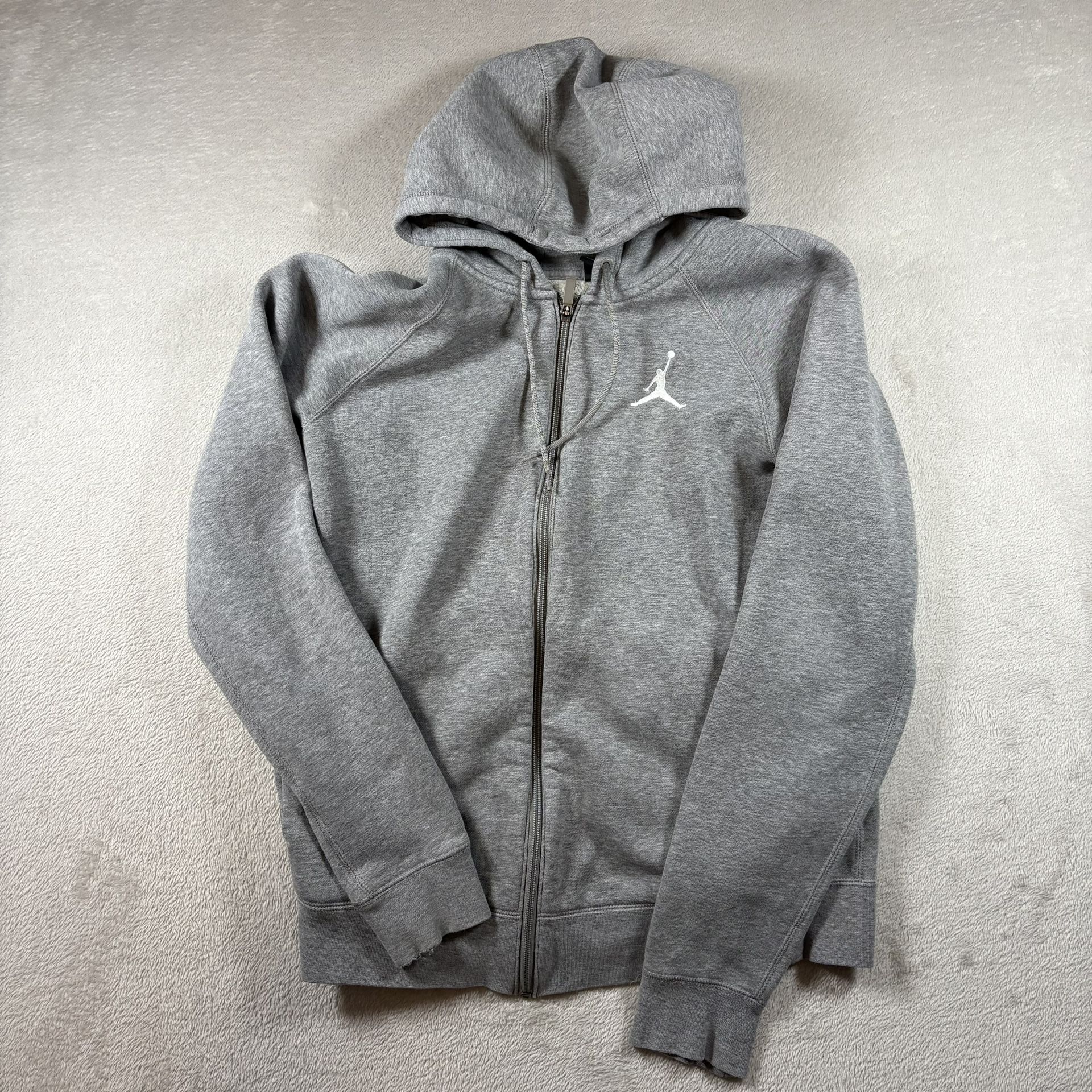 Air Jordan Nike Flight Full Zip Hoodie Sweatshirt Men’s Size M Gray Y2K#2437