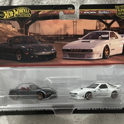 Hot Wheels 2 Pack Mazda Miata and RX7 FC Pandem 