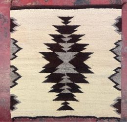 Genuine Navajo Native Wool Rug / Blanket  Fred Harvey - 24 ¼x 23 ¾”