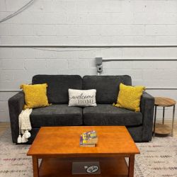 Lovesac Sactional- Charcoal Gray Corded (2seats/4sides) (Delivery Available)