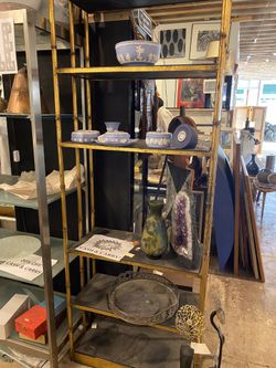 French Bamboo Shape /bamboo Accent, Golden Color With Black Wood Shelf For Sale As Soon As 50% OFF$$     $275