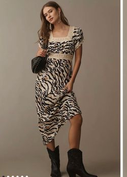 Conditions Apply Adeon Short-Sleeve Slip Midi Dress