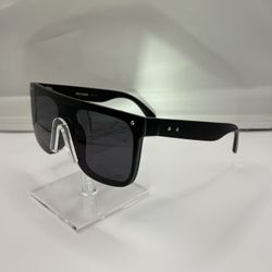 Steve Madden Flat Top Sunglasses Black Square Frame Unisex