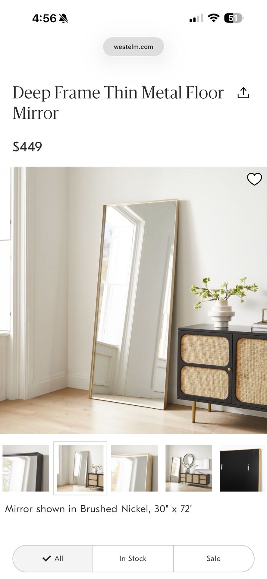 West Elm Metal Frame Mirror