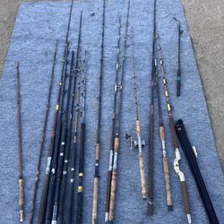 As is old used  fishing rods together buy at own risk