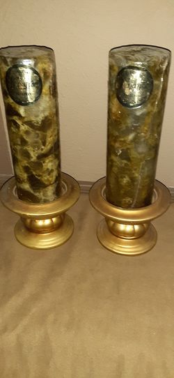 Pillar scented candles with holders