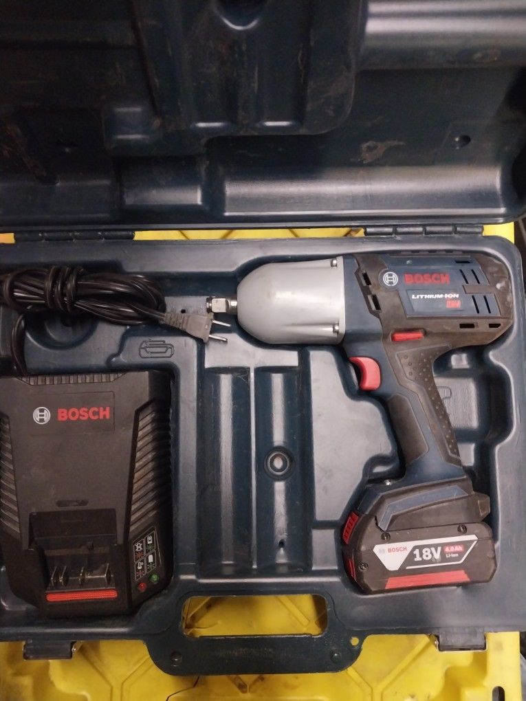 BOSCH IMPACT WRENCH 1/2" WITH BATTERY AND CHARGER 18V LITHIUM