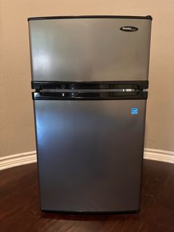 3.1 cu. ft. 2-door Mini Fridge in Stainless Look with Freezer