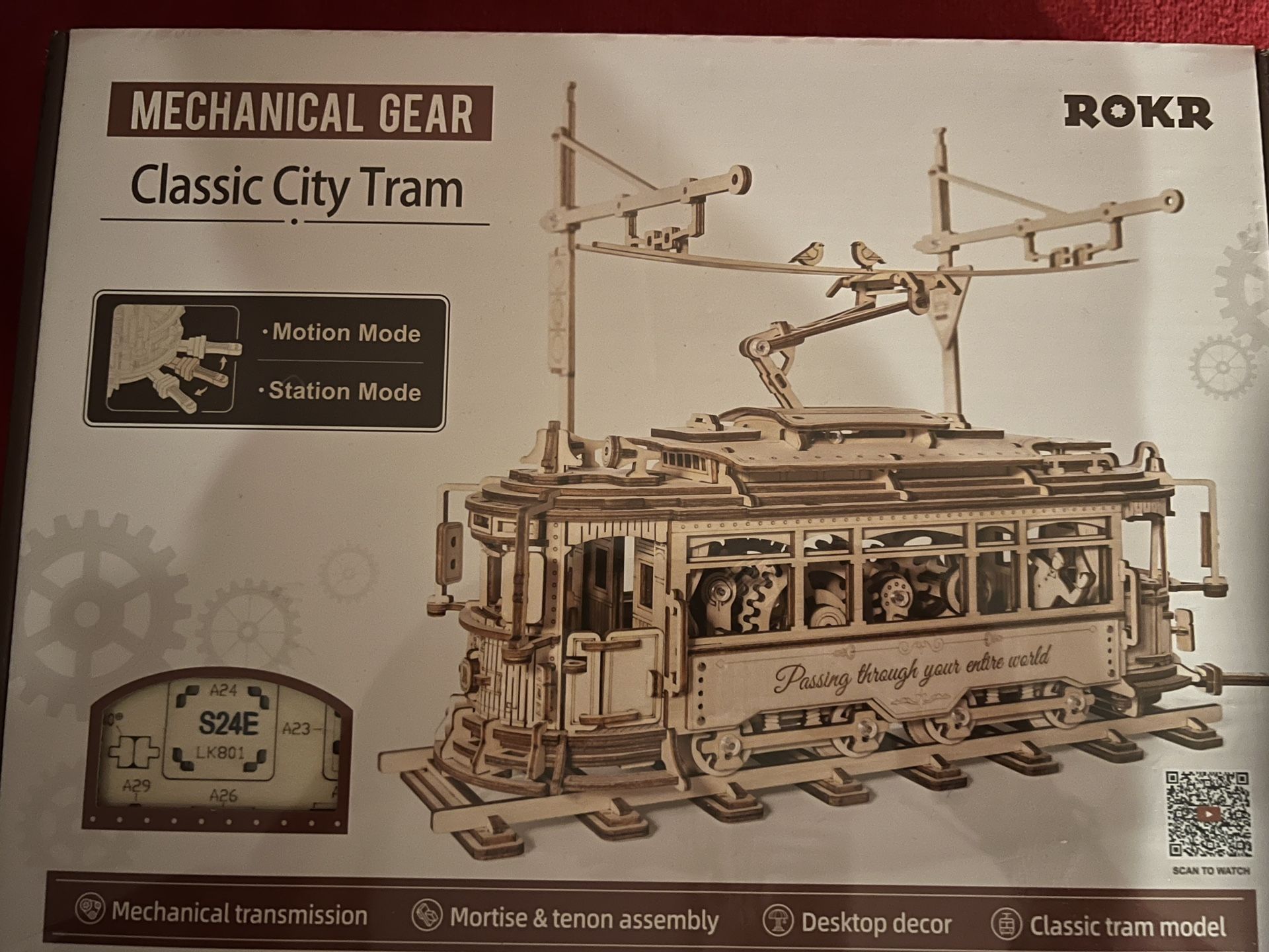 Mechanical Gear Classic City Tram Building Block ROKR