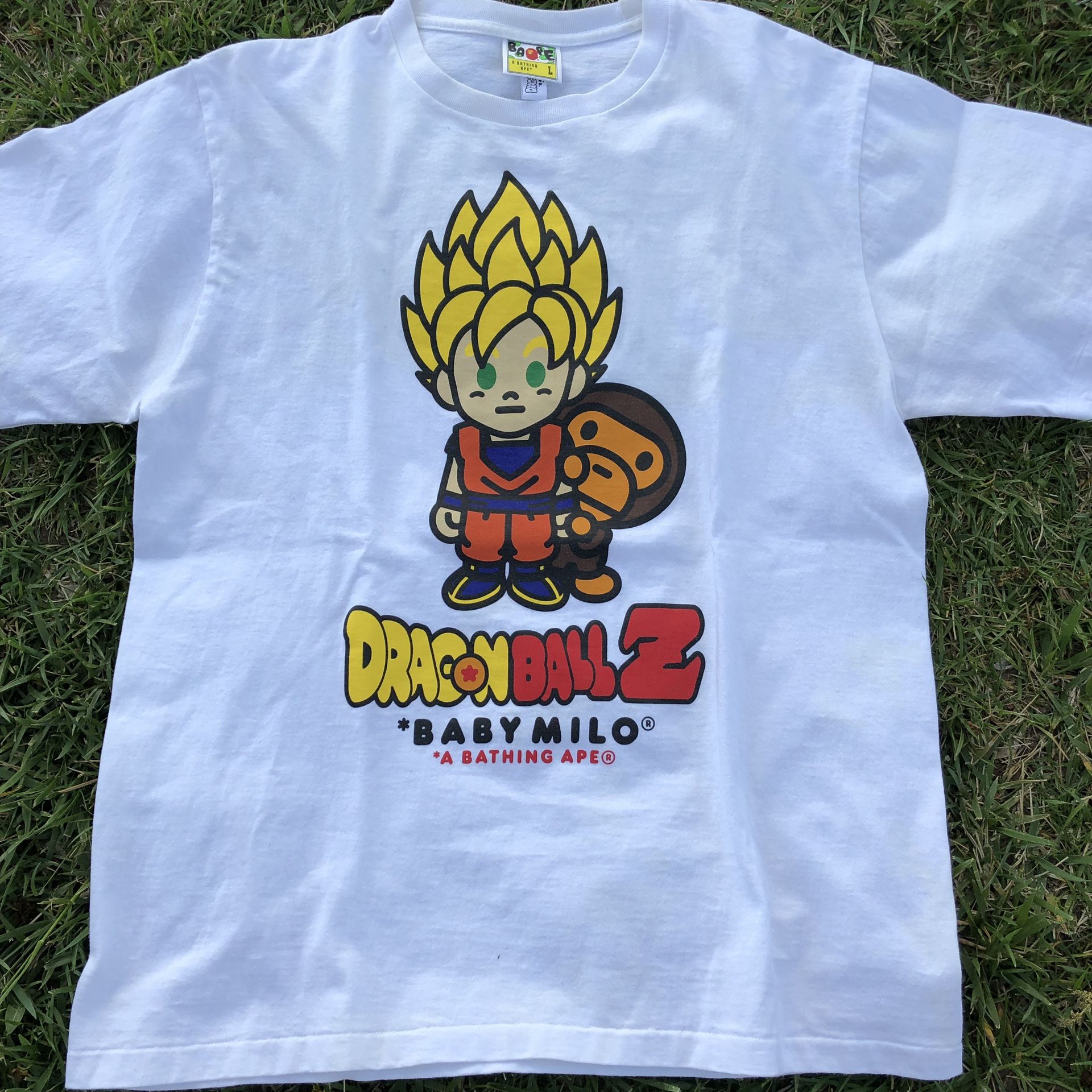 送料無料 BAPE DORAGONBALL Z TEE WHITE L