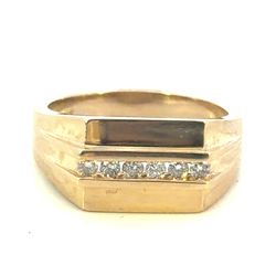 Men’s 14k Yellow Gold Channel Set Diamond Ring Size 10 GP3122222