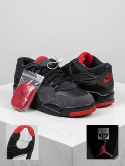 Nike Air Jordan 4 RM Black Varsity Red Size 6.5 Men Clean