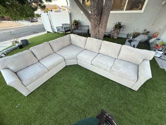 Gray L-shaped sofa / couch
