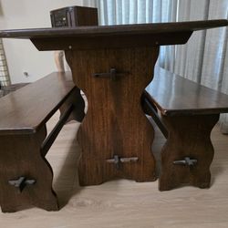 Parson's Table & Benches from England, Circa 1960s