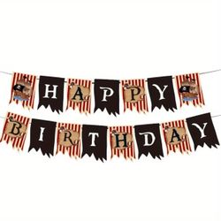 Pirate Style Birthday Party “Happy Birthday “ Sign, Carton/paper 