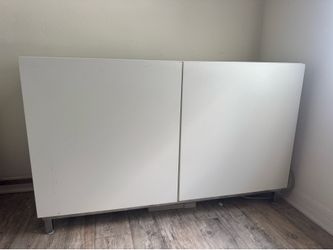 Modern White Storage Cabinet / TV Stand - Great Condition