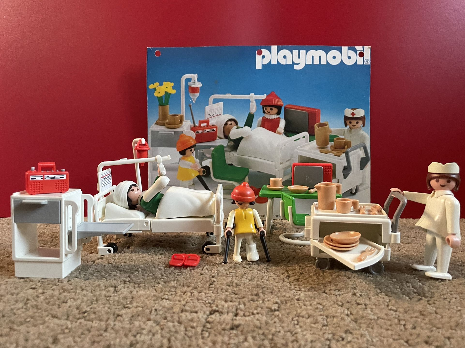 Vintage 1985 Playmobil Hospital Room 3495