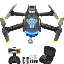Drone with Camera, Dual 720HD, Drone for Kids with Cool Lights
