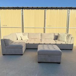 *Free Delivery* Gray Thomasville 6 Piece Modular Sectional