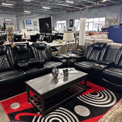 Sofa Loveseat Recliner! $1,999! Easy Financing! 🖤🩷☎️