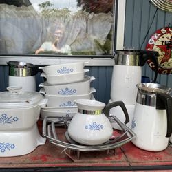 Lot Vintage Corningware Cornflower Blue