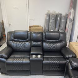 GORGEOUS BLACK SANTIAGO SOFA AND LOVESEAT SET!$999!*SAME DAY DELIVERY*NO CREDIT NEEDED*EASY FINANCING*HUGE SALE*