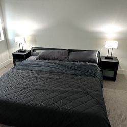 King Bedroom Set With IKEA Nightstands