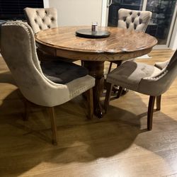 Table And Four Chairs Has Leaf. 