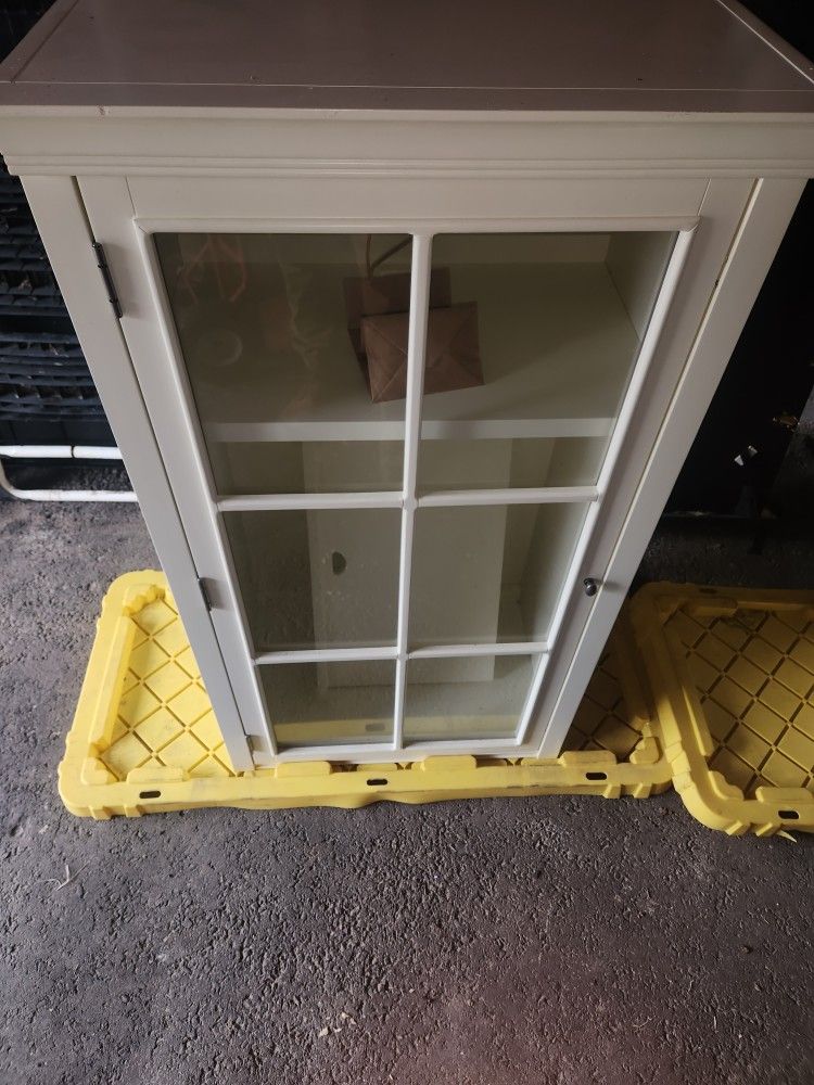 pottery barn white wall cabinet