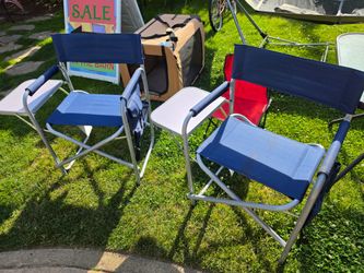 Sports Outdoor Portable Camping Chair with Side Table (Navy) $40 ea.