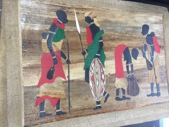 African Hand Work Art ,From Kenya 16x11 Inches 